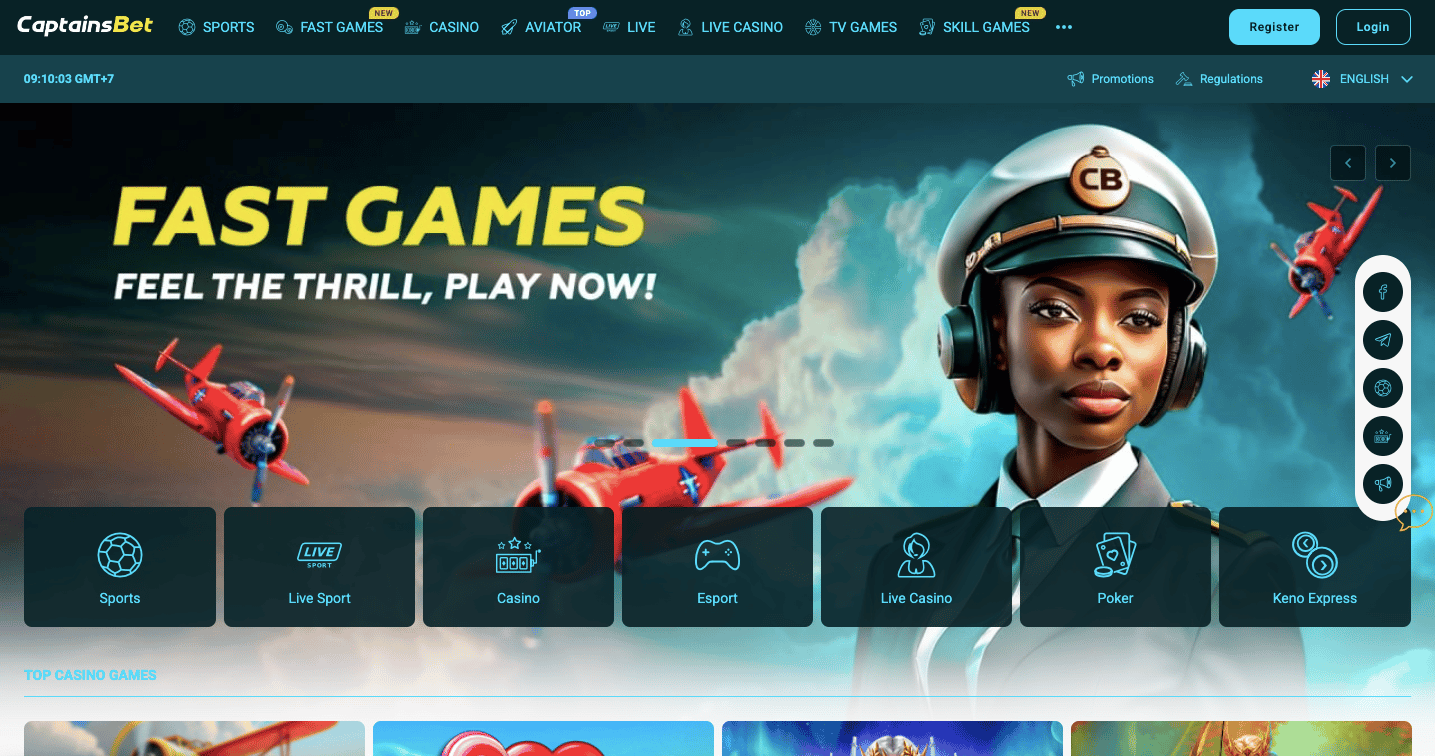 CaptainsBet Homepage